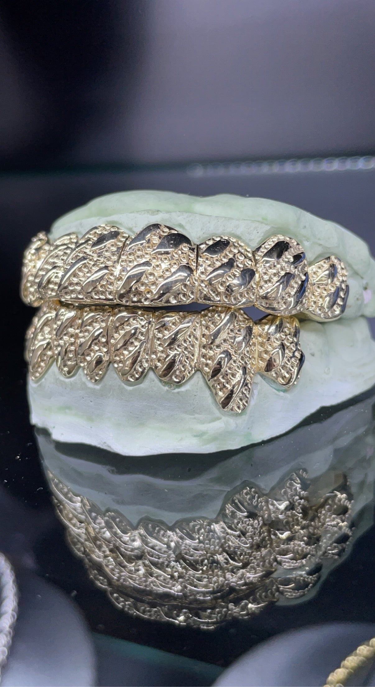 Yellow gold diamond cut on sale grillz