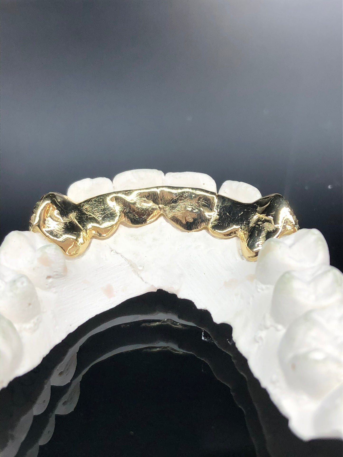 2 Teeth Gold Grillz - 2 Bottom Fangs w/ Back Bridge